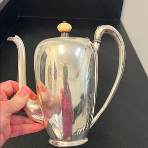 Silver Teapot with Wooden Knob